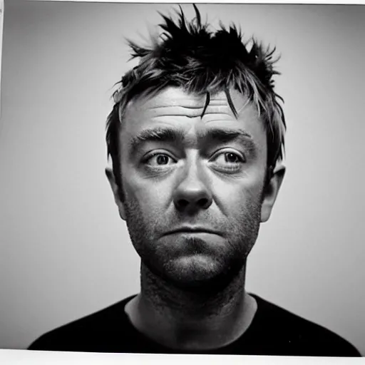 Image similar to Mugshot Portrait of Damon Albarn, taken in the 1970s, photo taken on a 1970s polaroid camera, grainy, real life, hyperrealistic, ultra realistic, realistic, highly detailed, epic, HD quality, 8k resolution, body and headshot, film still, front facing, front view, headshot and bodyshot, detailed face, very detailed face