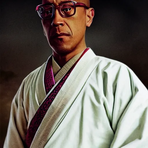 Prompt: gustavo fring as a samurai based and redpilled