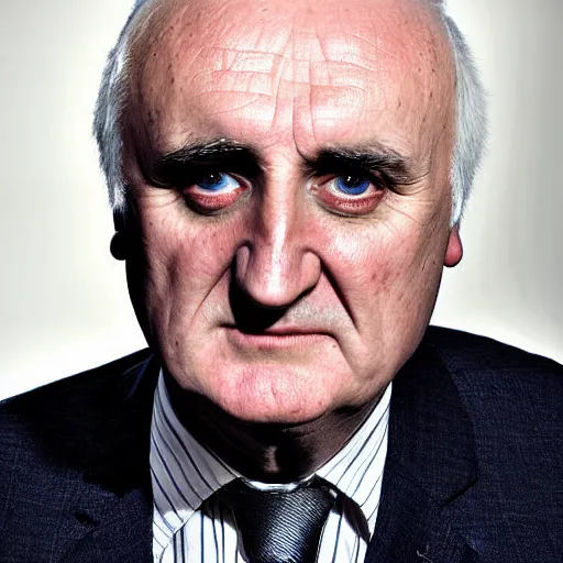 Image similar to bertie ahern portrait photograph by chuck close