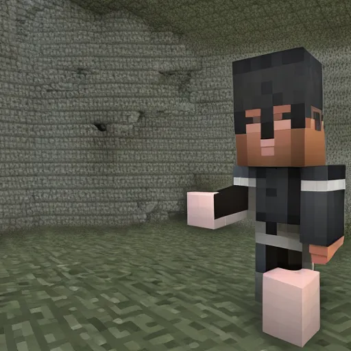 Image similar to Trent Reznor in Minecraft