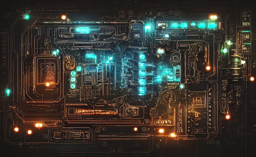 Image similar to technological drilling machine, extremely detailed cyberpunk ( steampunk ), small neon keyboard, realistic shaded,