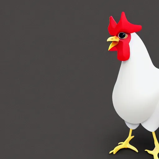 Prompt: a high quality photo of a chicken wearing a suit, 8k, digital art