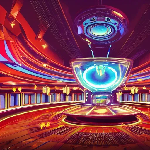 Image similar to futuristic casino, crisp, artistic, artstation, beautiful, luxury