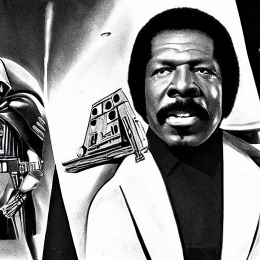 Prompt: star wars but its a 1 9 7 0 s blaxploitation movie with rudy ray moore