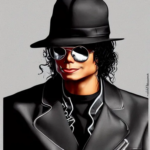 Prompt: gangster michael jackson. matte, facial features, symmetrical anatomy, hyperdetailed, digital art, baroque, pop punk art style, fantasy, body features, without duplication, art by artgerm and ilya kuvshinov and vinicius gud and gustavo zambelli, intricate, photoshop render.