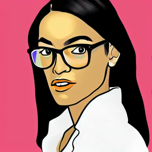 Prompt: a picture of alexandria ocasio cortez in the art style of sakimichan