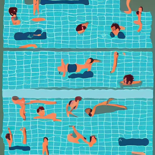 Image similar to illustration the swimming pool by malika favre