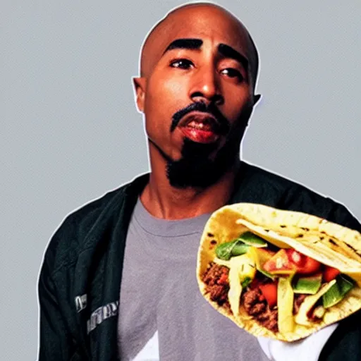 Prompt: 2 pac if he was a taco