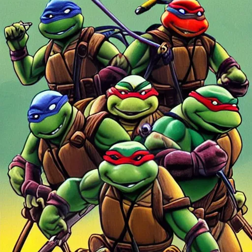 Prompt: teenage mutant ninja turtles