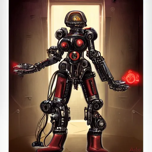 Prompt: adeptus mechanicus cyborg gf