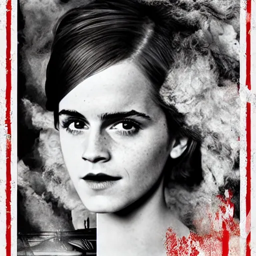 Image similar to battle of karl marx vs emma watson, kfc poster. symmetry, awesome exposition, very detailed, highly accurate, professional lighting diffracted lightrays, 8 k, sense of awe