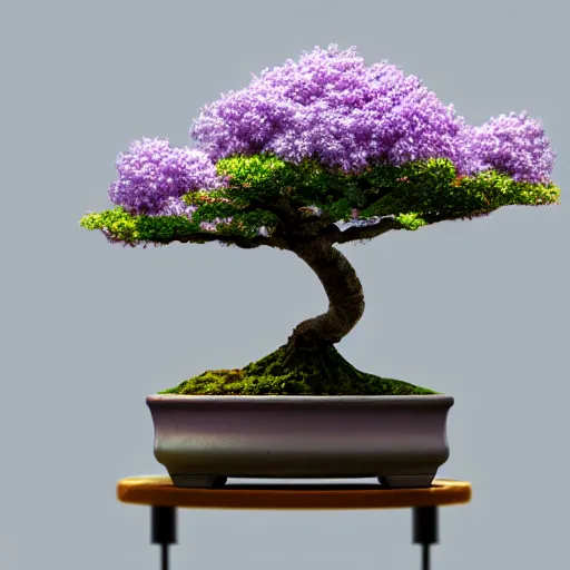 Image similar to bonsai lilac! tree but minimalistic concept art by frank stella gilleard james whalen tom, colorful, soft light, trending on artstation, minimalism