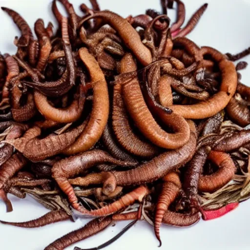 Image similar to fried earthworms