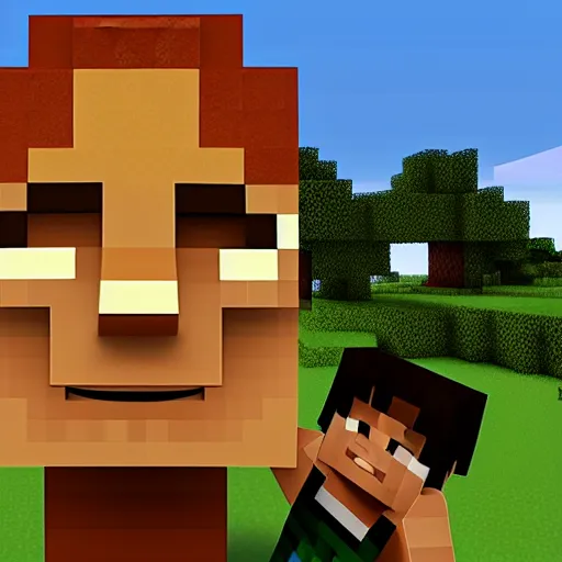 Minecraft steve joe rogan block head portrait up close, Stable Diffusion