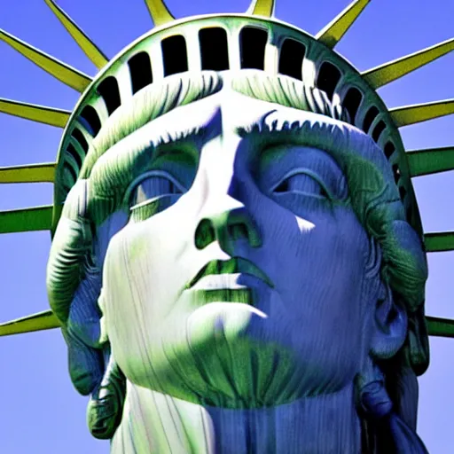 Image similar to lady liberty is melting due to climate change