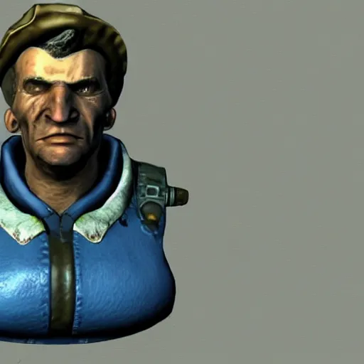 Image similar to fallout 4 character but rendered in n 6 4 graphics.