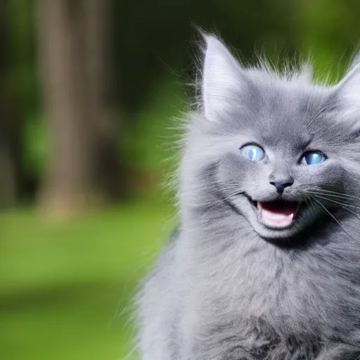 Image similar to A happy nebelung