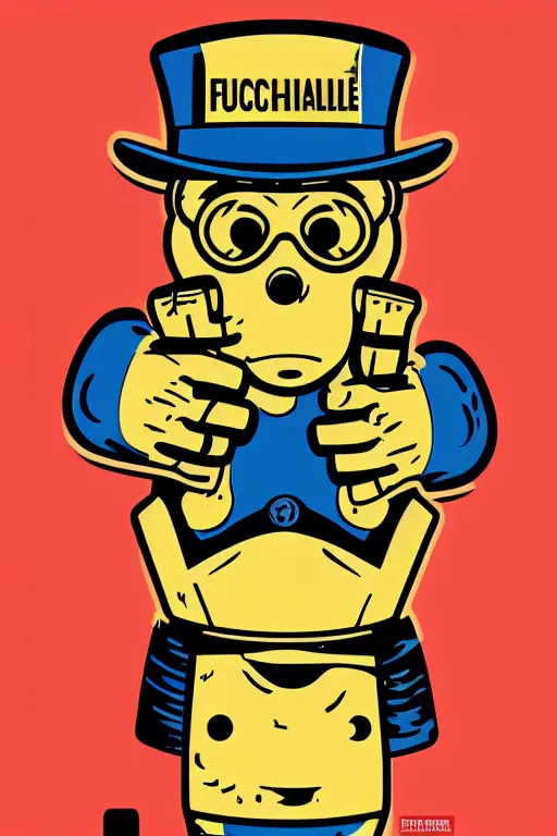 Image similar to fallout 7 6 retro futurist illustration art by butcher billy, sticker, colorful, illustration, highly detailed, simple, smooth and clean vector curves, no jagged lines, vector art, smooth andy warhol style