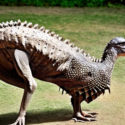 Image similar to Crocodile morphed with an ostrich, hybrid animal, picture taken in zoo, high quality