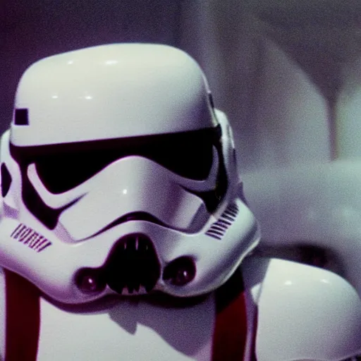 Prompt: a film still of gremlin in a storm trooper suit in star wars realistic, detailed