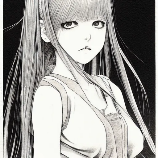 Image similar to young girl by hiroaki samura, detailed, manga, illustration