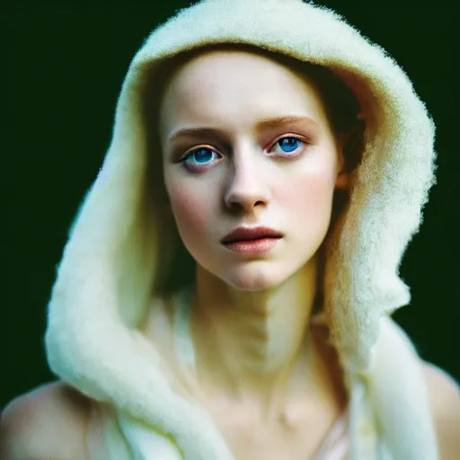Prompt: closeup photographic portrait of a stunningly beautiful english renaissance female in soft dreamy light at sunset, beside the river, soft focus, contemporary fashion shoot by terry richardson, hasselblad nikon, in a denis villeneuve movie, by edward robert hughes, annie leibovitz and steve mccurry, david lazar, jimmy nelsson, hyperrealistic, perfect face