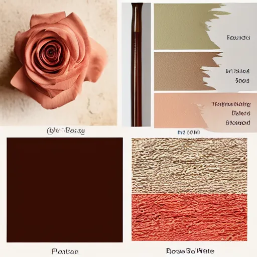 Image similar to painting, rose ebony, old rose, tumbleweed, light salmon, macaroni and cheese color palette