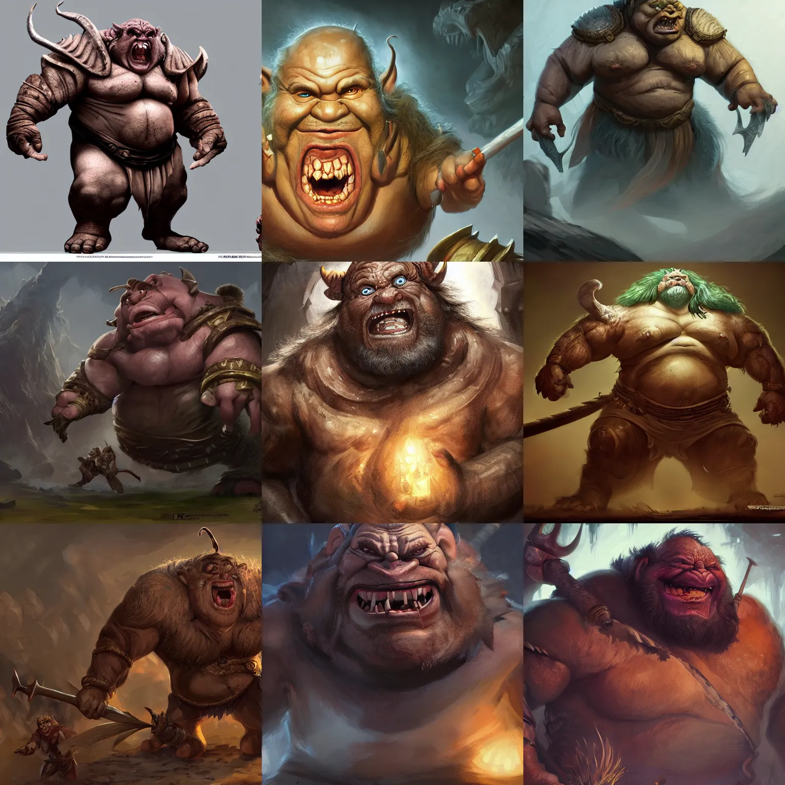 Prompt: dnd ogre with face of Danny Devito, ledding dnd characters as argonauts, Colchians painting, dynamic lighting, photorealistic concept art, trending on art station, stunning visuals, creative, cinematic, ultra detailed