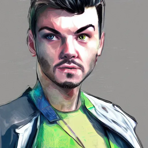 Prompt: Jacksepticeye as GTA V Concept art, digitl art, award winning