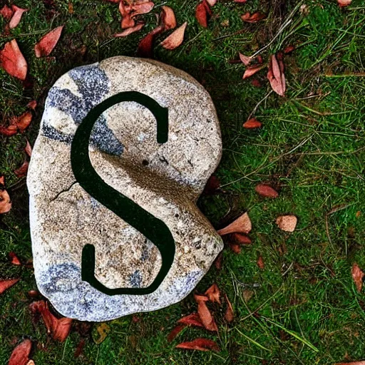 Prompt: the stones are laid out in the form of the letter s