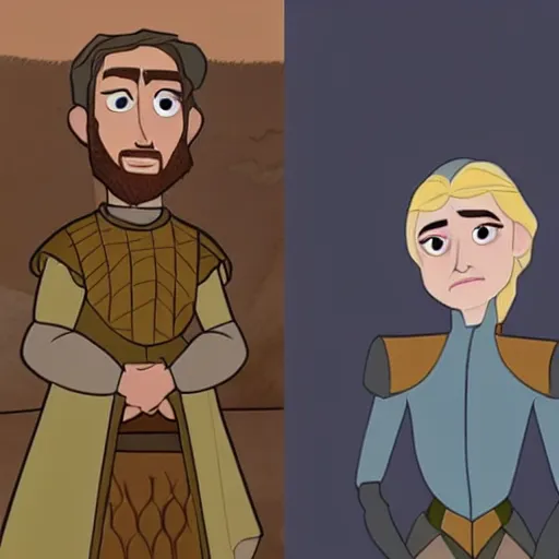 Prompt: the TV show Game of Thrones but animated by Pixar