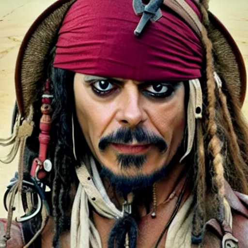 Image similar to mr bean as jack sparrow