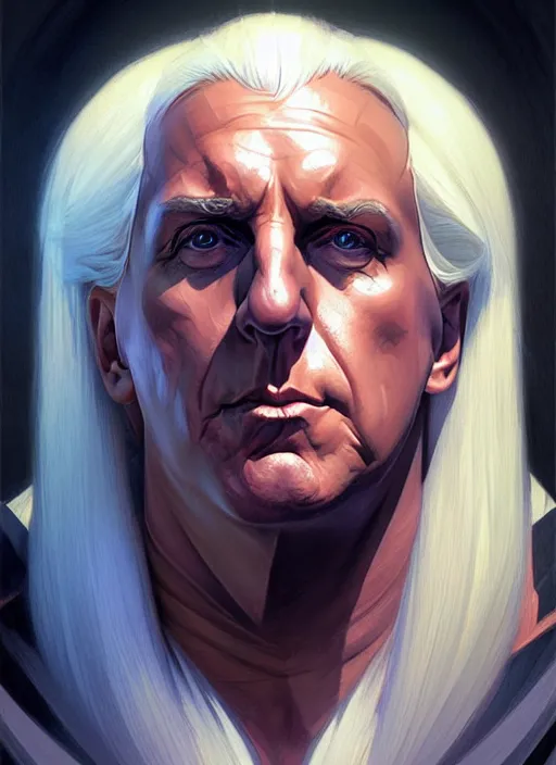 Image similar to symmetry!! portrait of ric flair, dnd, intricate, elegant, highly detailed, digital painting, artstation, concept art, smooth, sharp focus, illustration, art by artgerm and greg rutkowski and alphonse mucha