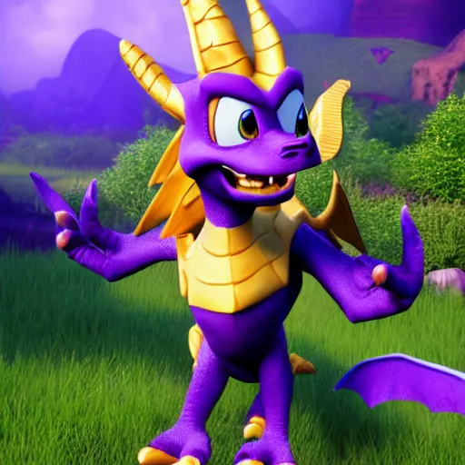 Prompt: Spyro the dragon as a human 8k Hyper realistic unreal engine