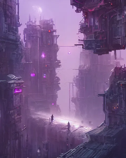 Image similar to a beautiful ciberpunk city landscape, purple, environment art, fantasy art, landscape art, in the style of greg rutkowski, illustration, epic, fantasy, intricate, hyper detailed, artstation, concept art, smooth, sharp focus, ray tracing