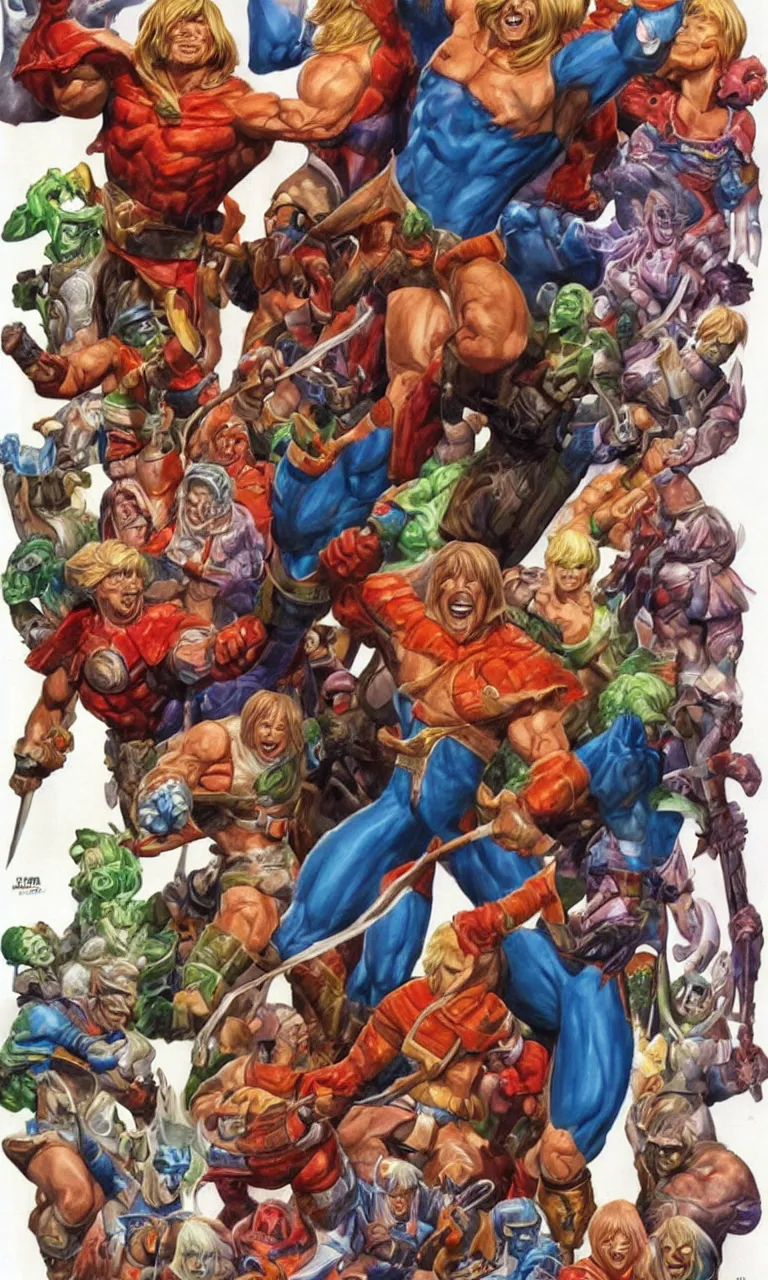 Image similar to giant he - man full body character design by alex ross