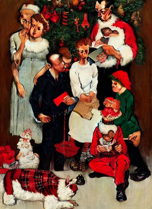 Image similar to a norman rockwell family christmas