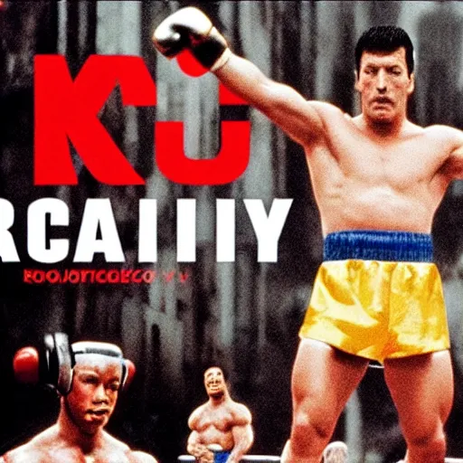 Image similar to rocky 4 directed by wes anderson,