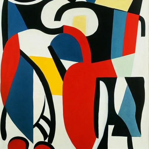 Prompt: fernand leger, contrastes de formes