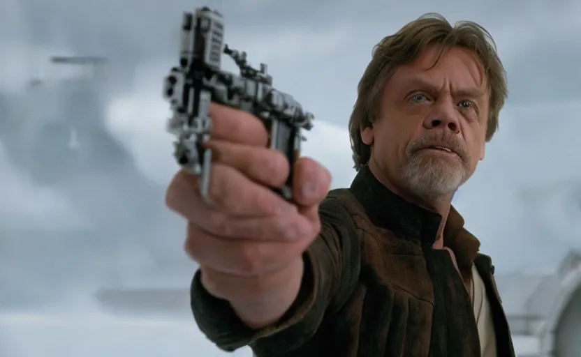 Image similar to a still of mark hamill as han solo in star wars, 8 k