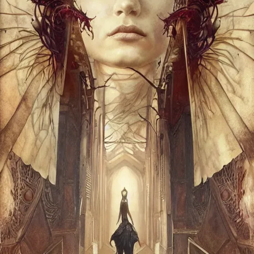 Image similar to a hallway filled with demonic power, realistic, concept art, intricate details, eerie, highly detailed, photorealistic, octane render, 8 k, unreal engine. art by artgerm and greg rutkowski and charlie bowater and magali villeneuve and alphonse mucha