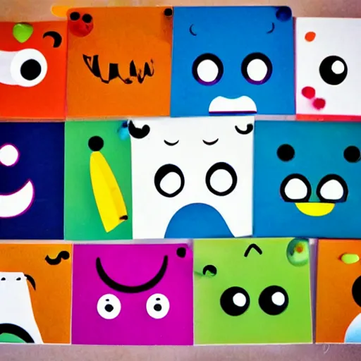 Image similar to cute alphabet that looks like little monsters, writting system, toki pona, sitelen