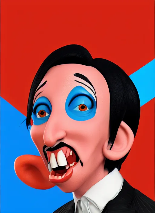 Prompt: Portrait of Marilyn Manson in the style of Disney Pixar 3D, 4K