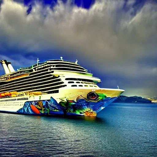 Image similar to olsen the norwegian cruise ship, realistic, hdr, hdd, clear image,