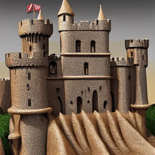 Image similar to life - like castle made of sand, 3 5 mm!!!!! lens, 4 k photorealism, trending on artstation, 4 k quality