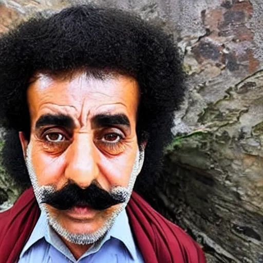 Prompt: turkish man with powerful huge massive fractal mustache