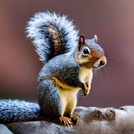 Image similar to ultra detailed photo of a squirrel with human arms