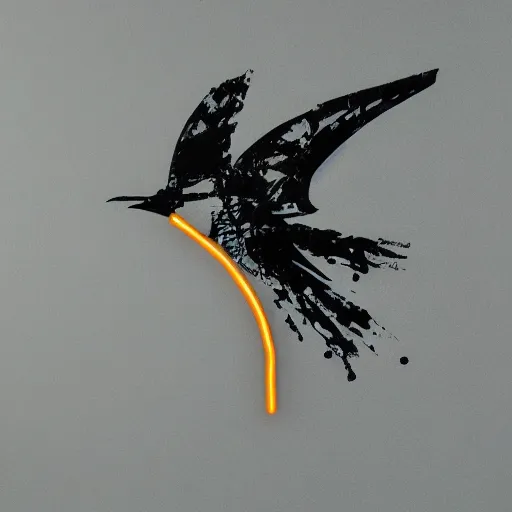 Image similar to a full-metal neon-winged wren, the background is the kernel source of a virtual world, oil on canvas by Yoji Shinkawa and Stina Persson
