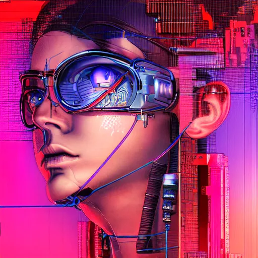 Prompt: cyberpunk looking in a distance, golden ratio, art canvas, award winning, masterpiece trending on artstation 8 k 1 5 0 mpx