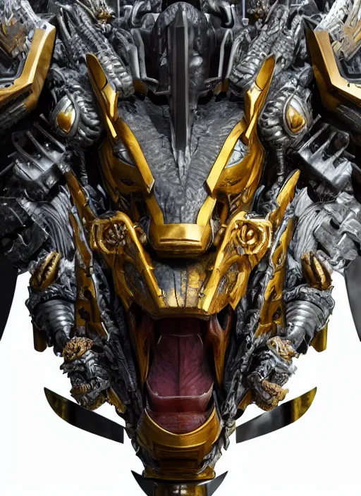 Image similar to hyper realistic glorious ancient wargreymon in a obsidian metal armor, futuristic design, designed by makoto kobayashi and luca zampriolo, portrait, cyberpunk style, wood and gold details, intricate, extremely detailed, ornate, deep of field, hard surface, exoskeleton, substance designer metal unreal engine, very detailed.